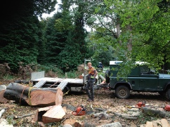 Loading Timber on Trailer with No Loader